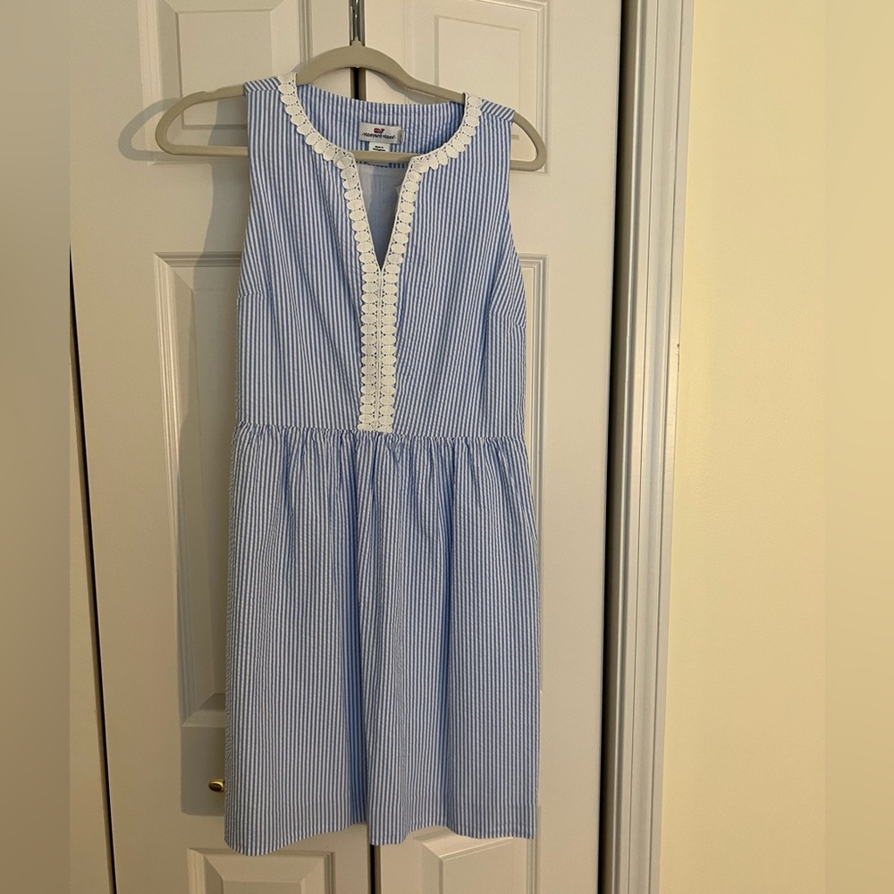 Vineyard Vines Seersucker Stripe A-Line Dress